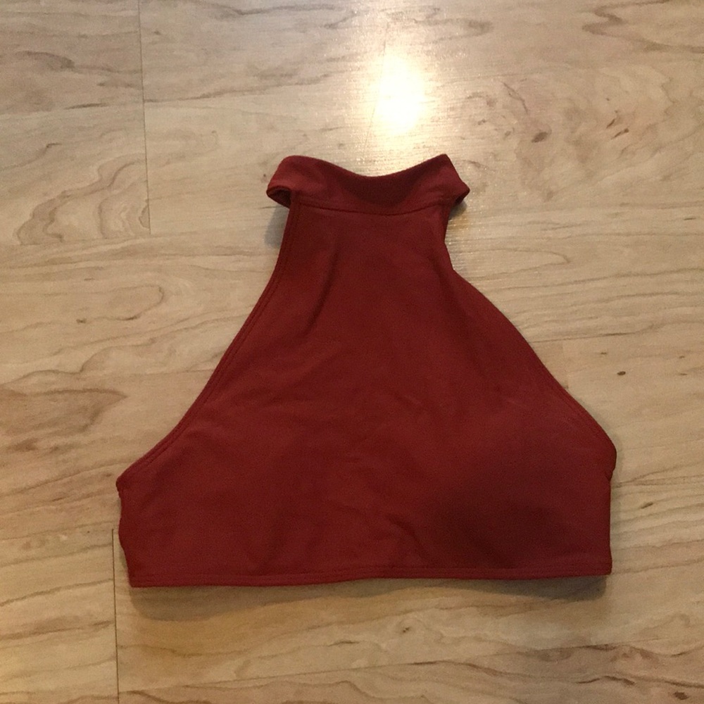 High neck swim top